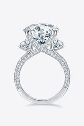 8.6 Carat Moissanite Platinum-Plated Ring - Shah S. Sahota